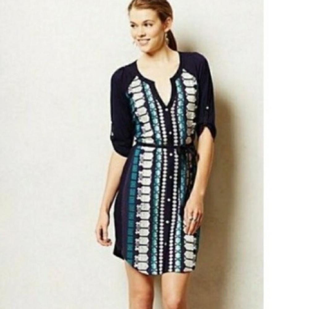 Tiny Naida Embroidered Shirtdress Anthropologie L